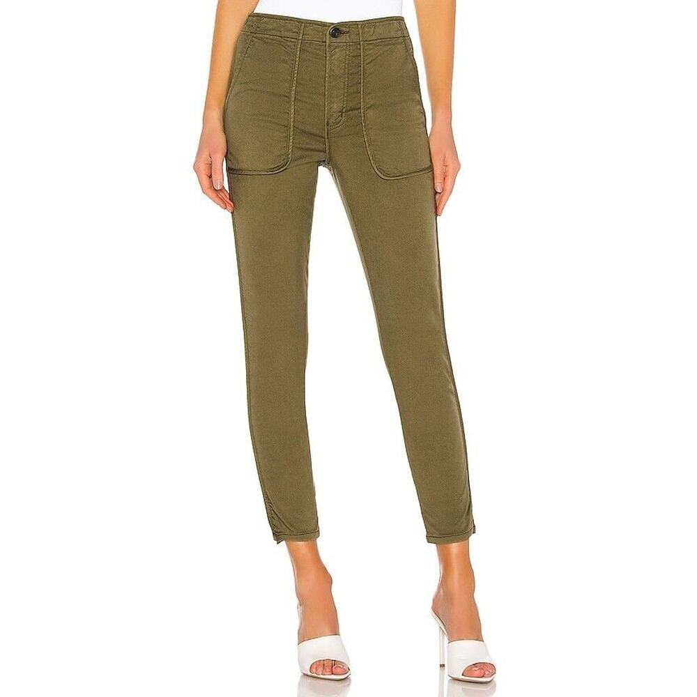 Joie Slim Fit Andira Pants Patch Pockets High Rise Fauna Green Women's Size 32